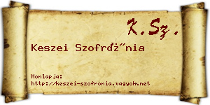 Keszei Szofrónia névjegykártya